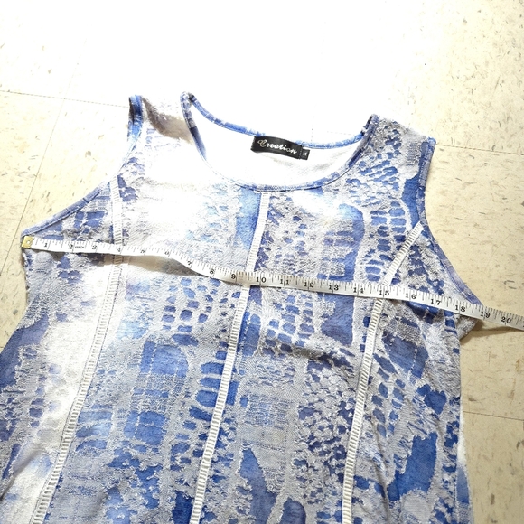 Creation | Blue Patterned Women's Midi Dress - Picture 8 of 10